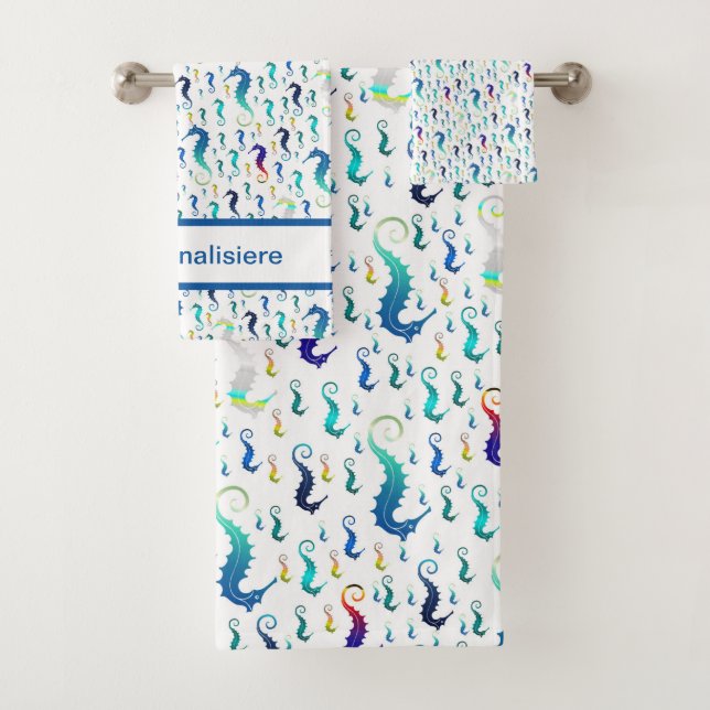 einzigartige, schöne, farbenfrohe, gemalte Muster Badhandtuch Set (Insitu)