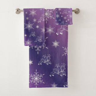 einzigartige, schöne, farbenfrohe, gemalte Muster Badhandtuch Set