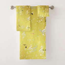 einzigartige, schöne, farbenfrohe, gemalte Muster Badhandtuch Set