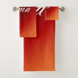 einzigartige, schöne, farbenfrohe, gemalte Muster Badhandtuch Set