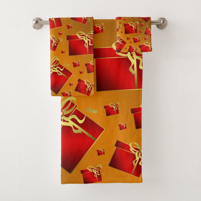 einzigartige, schöne, farbenfrohe, gemalte Muster Badhandtuch Set (Insitu)
