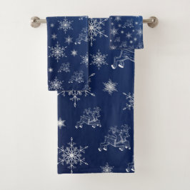 einzigartige, schöne, farbenfrohe, gemalte Muster Badhandtuch Set