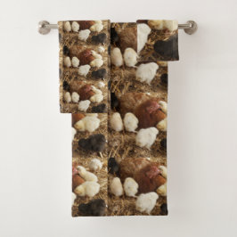 einzigartige, schöne, farbenfrohe, gemalte Muster Badhandtuch Set