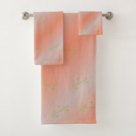 einzigartige, schöne, farbenfrohe, gemalte Muster Badhandtuch Set