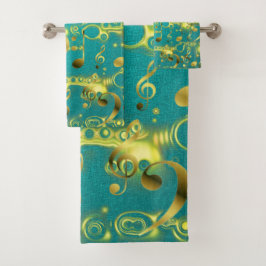 einzigartige, schöne, farbenfrohe, gemalte Muster Badhandtuch Set