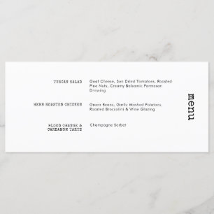 Einzigartige Schreibmaschine Schwarz-weiß Horizont Menükarte