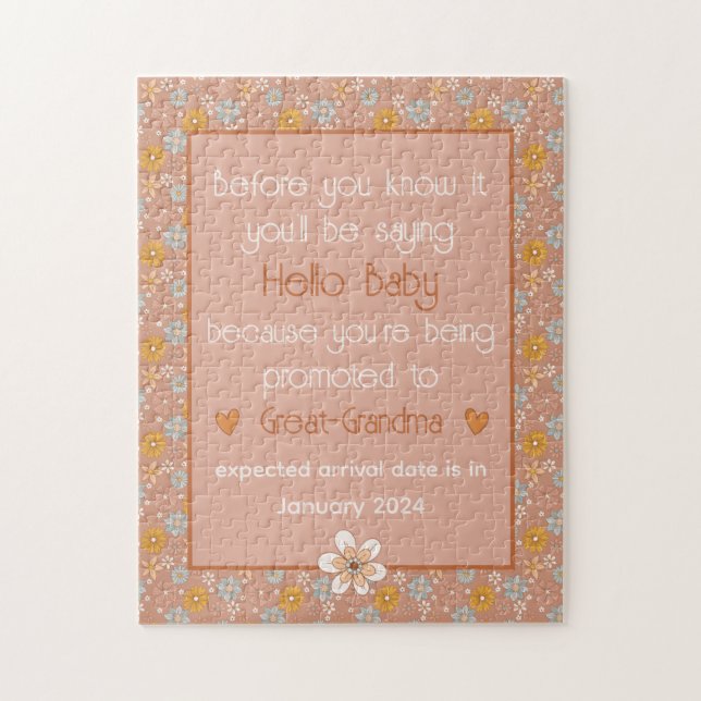 Einzigartige Schwangerschaft Annoucement Geschenk  Puzzle (Vertikal)