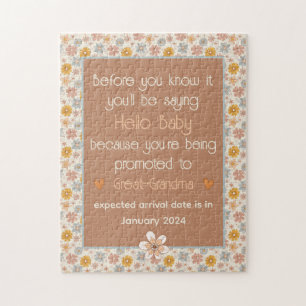 Einzigartige Schwangerschaft Annoucement Geschenk Puzzle