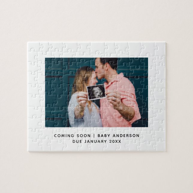 Einzigartige Schwangerschaftsankündigung kommt bal Puzzle (Horizontal)