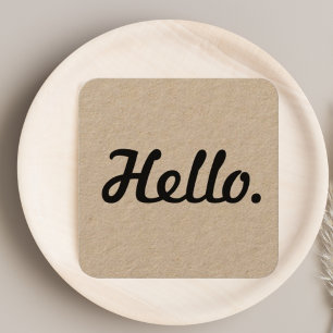 Einzigartige Schwarz Hallo Typografie Saubere Rust Quadratische Visitenkarte