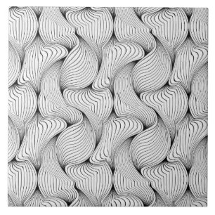 Einzigartige Schwarz-Weiß-Interwoven-Linien Fliese