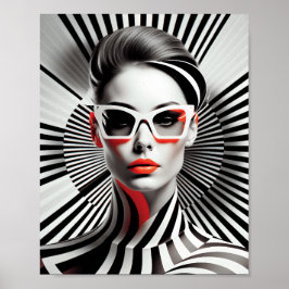 Einzigartige Schwarz-Weiß-Kunstdarstellung Poster