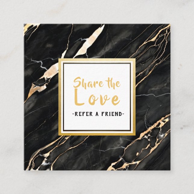 Einzigartige schwarze quadratische visitenkarte (Vorderseite)