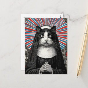 Einzigartige Schwester Kitty die Katzen-Nonne Postkarte