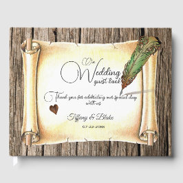 Einzigartige Scroll & Feather Pen Hochzeit Gästebuch