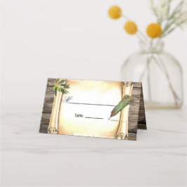 Einzigartige Scroll- und Federtisch-Platzkarte Platzkarte