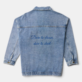 Einzigartige Slogans und Inschriften. Jeansjacke