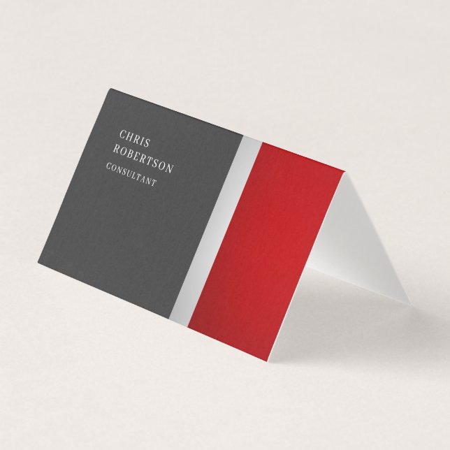 Einzigartige Special Colorful Red Gray Trendy Visitenkarten (Vorderseite)