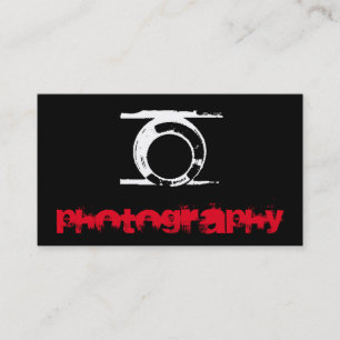 Einzigartige Süße Einfache Schwarze Rote Fotografi Visitenkarte