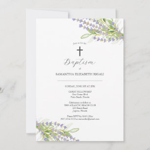 Einzigartige Taufe Einladungen Lavendel-Blume