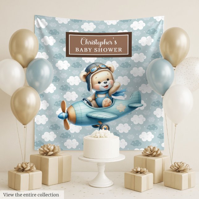 Einzigartige Teddy Bear Pilot Baby Dusche Dekorati Wandteppich (Unique Teddy Bear Pilot Baby Shower Decoration Tapestry)