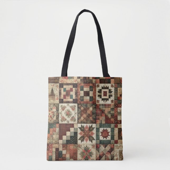 Einzigartige Terrakotta Steppdecke & Patchwork Rus (Vorderseite)
