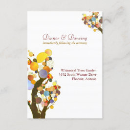 Einzigartige Trees White Wedding Rezeption Begleitkarte