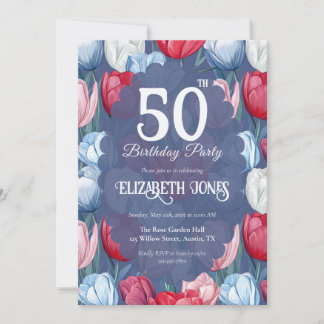 Einzigartige Tulpen-Blumen-Teenie-Geburtstag Einladung