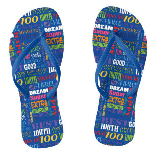Einzigartige und besondere 100. Geburtstagsgeschen Flip Flops