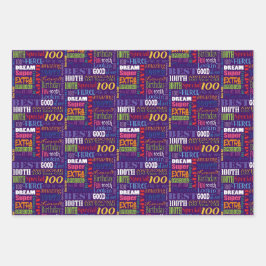 Einzigartige und besondere 100. Geburtstagsgeschen Geschenkpapier Set