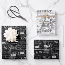 Einzigartige und besondere 100. Geburtstagsgeschen Geschenkpapier Set