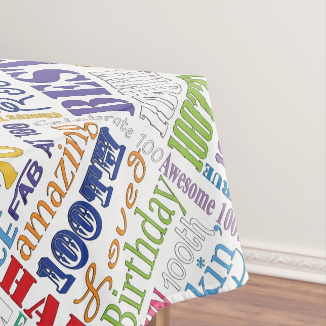 Einzigartige und besondere 100. Geburtstagsgeschen Tischdecke (Beispiel)