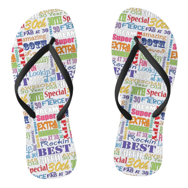Einzigartige und besondere 30. Geburtstag Party Ge Flip Flops (Fußbett)