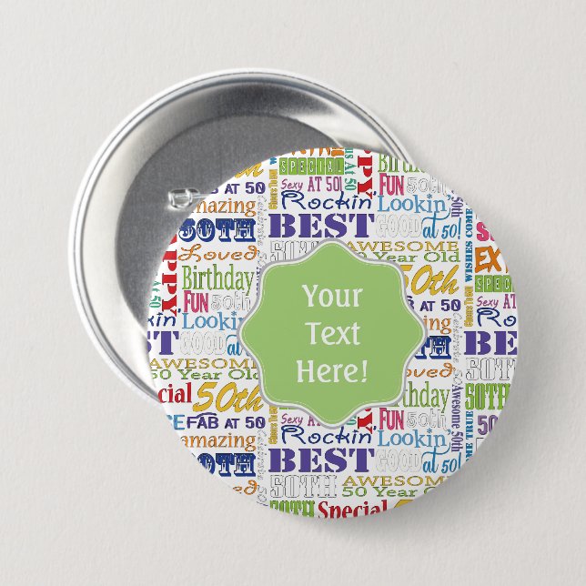 Einzigartige und besondere 50. Geburtstagsgeschenk Button (Vorne & Hinten)