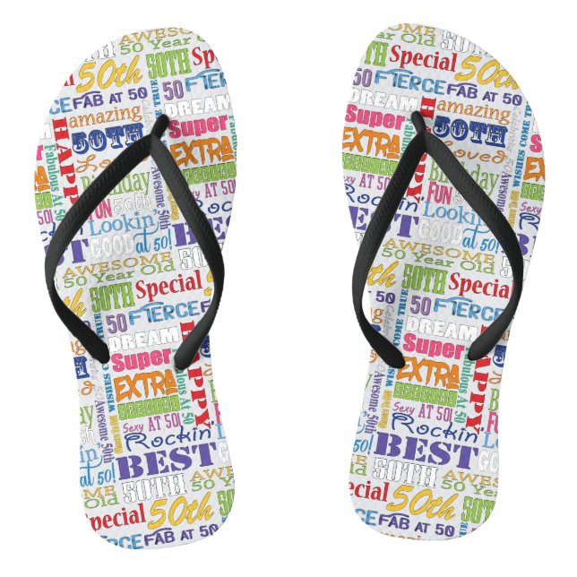 Einzigartige und besondere 50. Geburtstagsgeschenk Flip Flops (Fußbett)