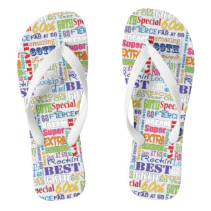 Einzigartige und besondere 60. Geburtstagsgeschenk Flip Flops