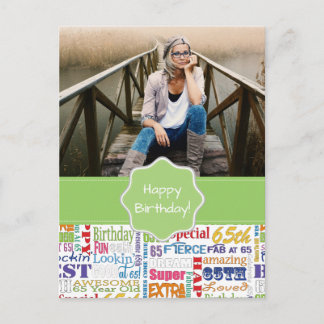 Einzigartige und besondere 65. Geburtstagsgeschenk Einladungspostkarte