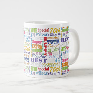 Einzigartige und besondere 70. Geburtstagsgeschenk Jumbo-Tasse