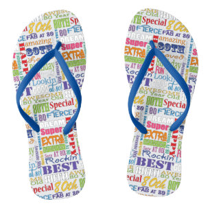 Einzigartige und besondere 80. Geburtstagsgeschenk Flip Flops