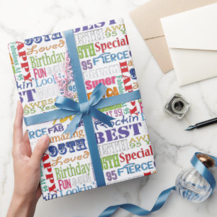 Einzigartige und besondere 95. Geburtstagsgeschenk Geschenkpapier