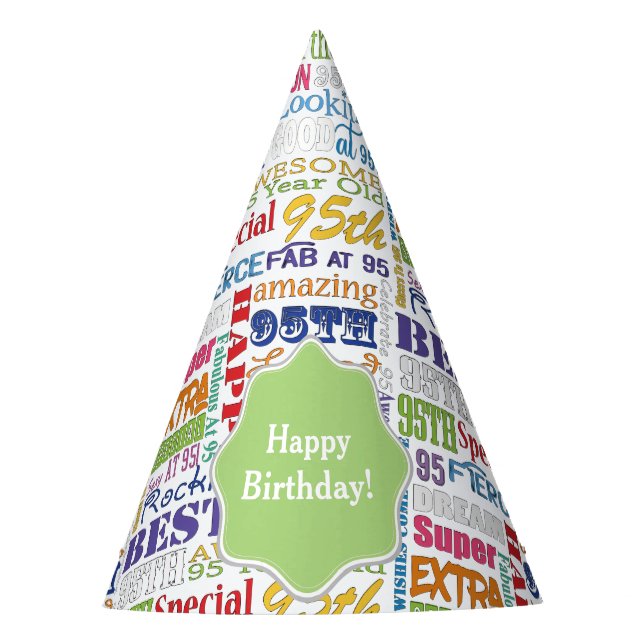 Einzigartige und besondere 95. Geburtstagsgeschenk Partyhütchen (Vorderseite)
