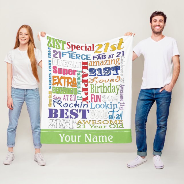 Einzigartige und besondere Geschenke zum 21. Gebur Fleecedecke (Beispiel)