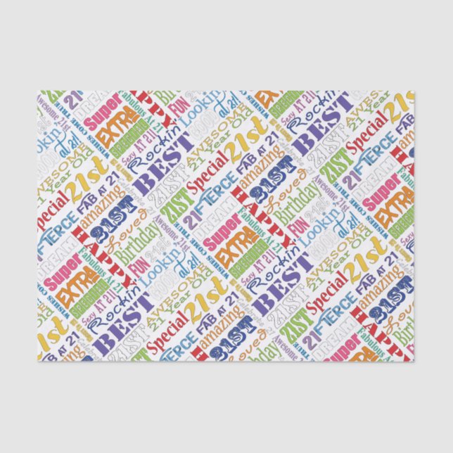 Einzigartige und besondere Geschenke zum 21. Gebur Seidenpapier (Vorderseite)