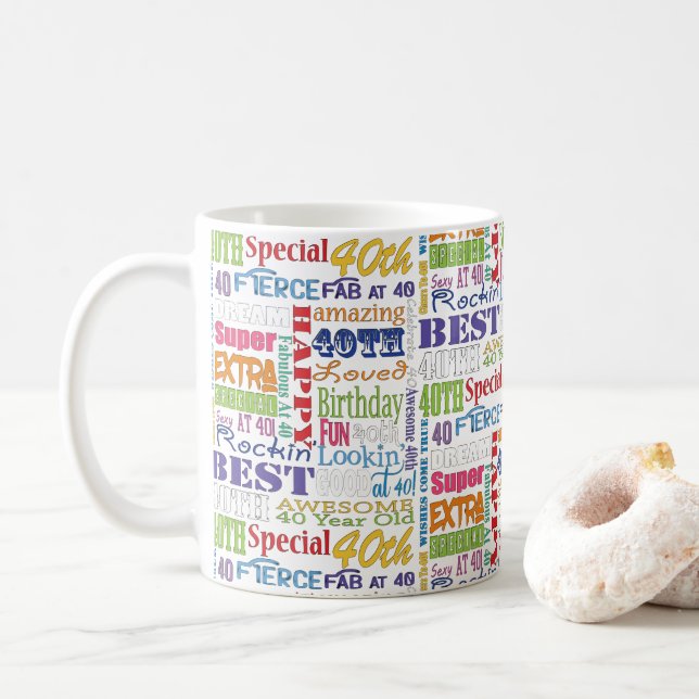 Einzigartige und besondere Geschenke zum 40. Gebur Kaffeetasse (Mit Donut)