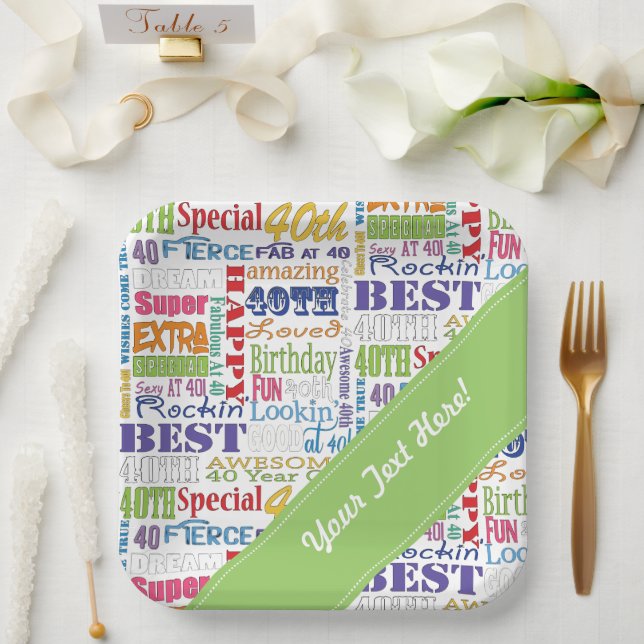 Einzigartige und besondere Geschenke zum 40. Gebur Pappteller (Hochzeit)