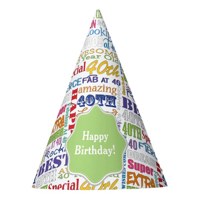 Einzigartige und besondere Geschenke zum 40. Gebur Partyhütchen (Vorderseite)