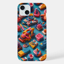 Einzigartige und bunte geformte Radiergummis Muste iPhone 15 Plus Hülle