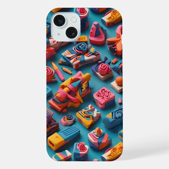 Einzigartige und bunte geformte Radiergummis Muste iPhone Hülle (Rückseite)