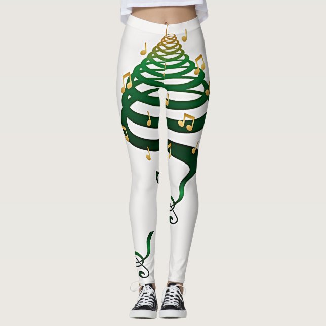 EINZIGARTIGE UND COOLE *SEHR MOD CHRISTMAS TREES* LEGGINGS (Vorderseite)
