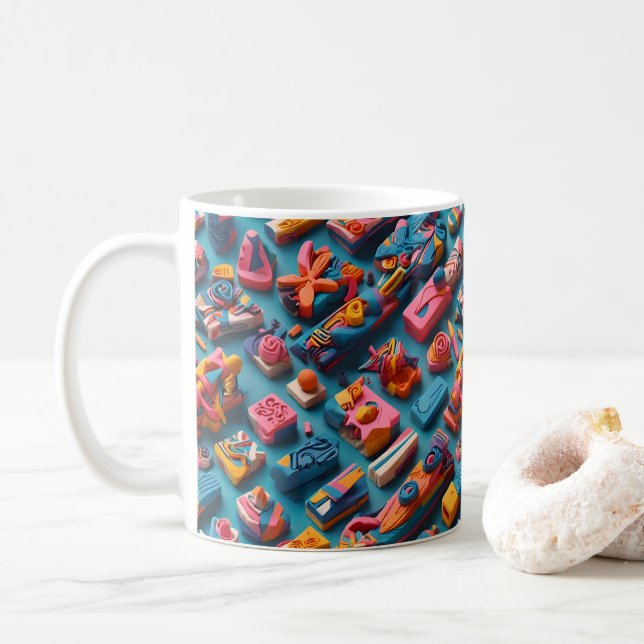 Einzigartige und farbenfrohe Radiergummis in Formm Kaffeetasse (Mit Donut)